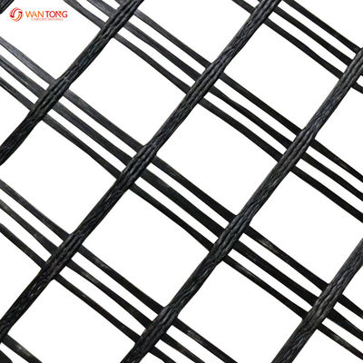 Solidificación del suelo de carretera Poliéster biaxial 80-80 PET Geogrid para estabilización del suelo de carretera