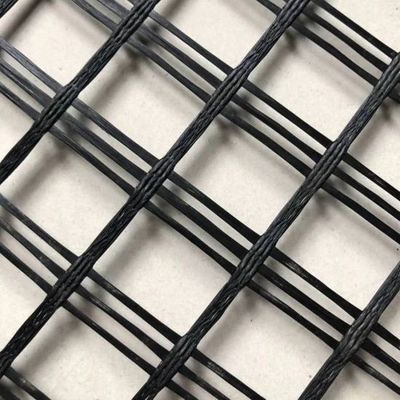 Solidificación del suelo de carretera Poliéster biaxial 80-80 PET Geogrid para estabilización del suelo de carretera