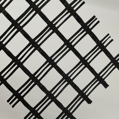 Solidificación del suelo de carretera Poliéster biaxial 80-80 PET Geogrid para estabilización del suelo de carretera