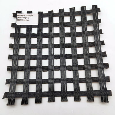 Geogrilla de fibra de vidrio revestida de betún 50KN amarilla para el refuerzo de carreteras en diseño chino