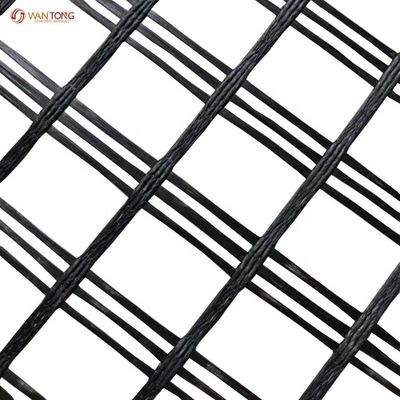 Geogrid de fibra de vidrio geocompuesto estándar ISO para el refuerzo de la capa de asfalto 50/50kn
