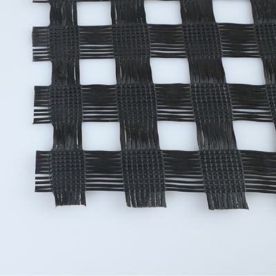 Geogrid de fibra de vidrio geocompuesto estándar ISO para el refuerzo de la capa de asfalto 50/50kn