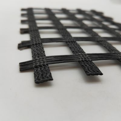 Geogrid de fibra de vidrio geocompuesto estándar ISO para el refuerzo de la capa de asfalto 50/50kn