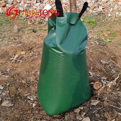 Ahorre agua con riego de liberación lenta PVC Bolsa de riego de árboles 15 20 galones Color verde
