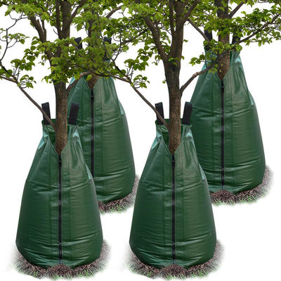 Bolsa de riego de árboles de PVC de carga pesada de 25 galones y 100 litros para riego de liberación lenta verde